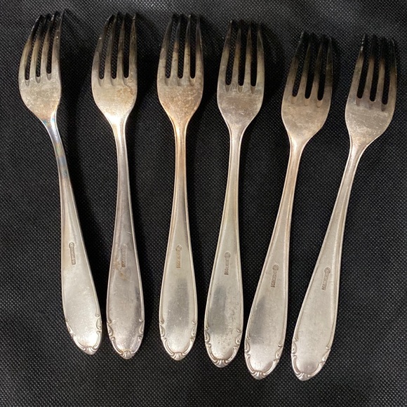 Vintage BMF 90  German Silver Plated Forks -1950’s-set of 6 - Picture 2 of 9